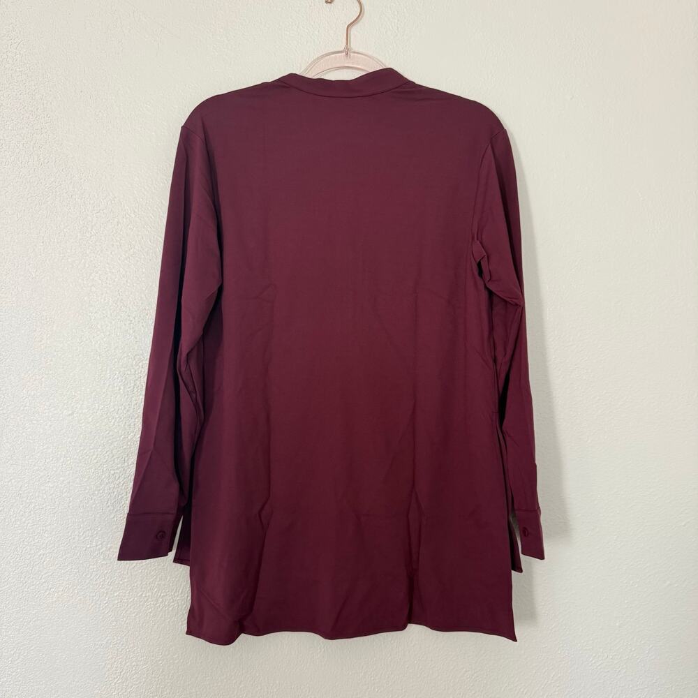 NWT Universal Standard Henley Woven Tunic Top V Neck Modest Fig Purple 4XS 0 - Picture 3 of 6